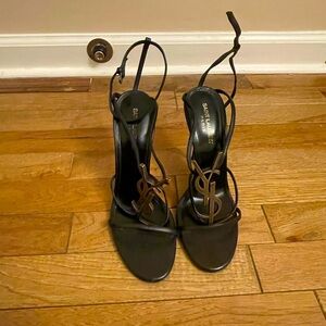 Saint Laurent Black Strappy Heels